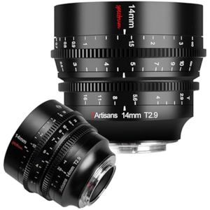 7artisans Lente Cine T2.9 de 0.551 in para montura Sony E, lente de cámara sin espejo Prime de marco