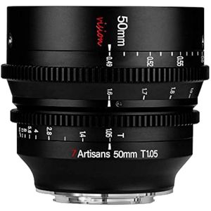 7artisans Lente Cine T1.05 de gran apertura de 0.984 in/1.378 in/1.969 in Lente de cine de gran