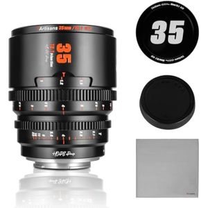 7artisans Lente Cine profesional T2.1 Hope Series de 1.378 in, marco S35, sin espejo, compatible con