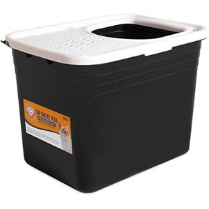 Petmate Caja de arena prémium con filtro para limpiar patas y microbios, fabricada en Estados Unidos