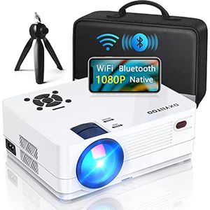 Proyector Native 1080P con WiFi y Bluetooth bidireccional, proyector de películas Full HD para