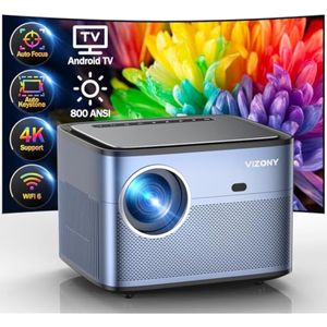 [Auto Focus/Keystone] Proyector de TV Android 4K con Netflix integrado, VIZONY 800ANSI 5G WiFi