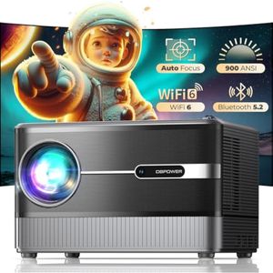 [Auto Focus/LCD de 5 pulgadas] Proyector para exteriores 4K con WiFi 6 y Bluetooth, DBPOWER 900 ANSI