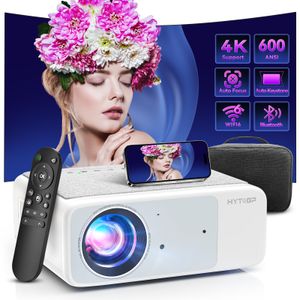Proyector con WiFi 6 y 1080P nativo, HYTOBP LT2 600 ANSI Proyector de película para exteriores,