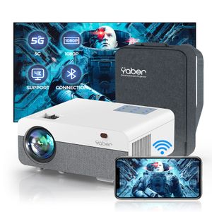 YABER Proyector 5G WiFi Bluetooth proyector, proyector 400 lúmenes ANSI Full HD nativo 1080P,
