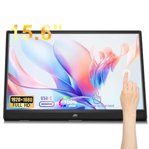Kenowa Monitor portátil con pantalla táctil de 15.6 pulgadas, pantalla táctil HDR IPS 1080P 16:9 con