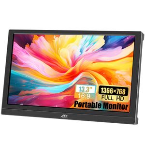 Kenowa Monitor portátil de 13.3 pulgadas HD 1366x768P Pantalla LED Pequeño Monitor HDMI Altavoz