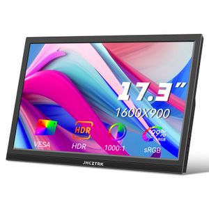 Monitor portátil de 17.3 pulgadas, HDMI tipo C, monitor de juegos para computadora portátil, 1600 x