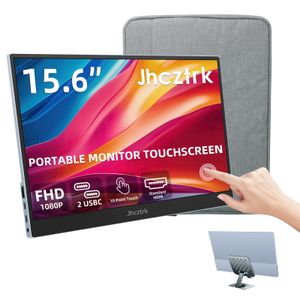 Monitor portátil con pantalla táctil de 15.6 pulgadas, 1080P, bisel ultra delgado y ligero, menos