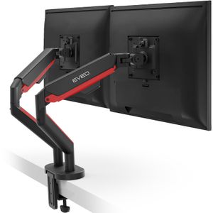 EVEO Soporte de monitor dual premium de 14 "-35 pulgadas, brazo de monitor dual VESA, soporte