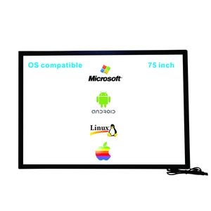 75 pulgadas interactiva 10 puntos infrarrojos IR pantalla táctil superposición marco conductor libre