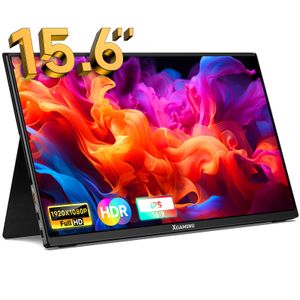Monitor portátil de 15.6 pulgadas, 1080P FHD IPS USB-C, pantalla de computadora HDMI con cubierta