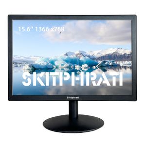 Monitor de PC de 15.6 pulgadas, pantalla de escritorio FHD 1366 x 768 con puertos HDMI VGA, montaje