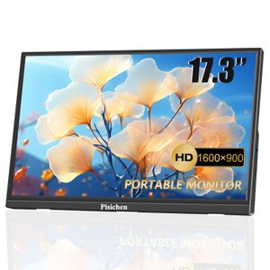 Monitor portátil de 17.3 pulgadas HD 1600x900 USB C HDMI Monitor de viaje para computadora portátil,