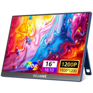 Monitor de viaje IPS de 16 pulgadas 1920 x 1200P - Monitor de juegos portátil USB-C HDMI para