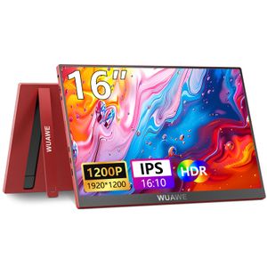 Monitor portátil de 16 pulgadas 1200P IPS Monitor de viaje para portátil con soporte integrado,
