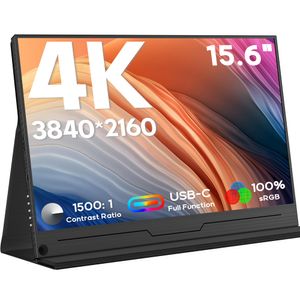 ZSCMALLS Monitor portátil 4K, monitor extendido para portátil de 15.6 pulgadas 3840 x 2160, 1500:1