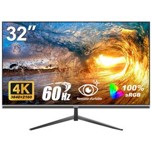 Monitor de computadora 4K UHD de 32 pulgadas, pantalla ultra clara (3840 × 2160p), 100% sRGB, ángulo
