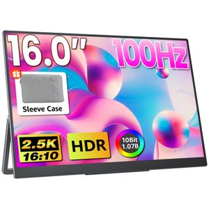 Monitor portátil para juegos de 16 pulgadas QHD 2.5K 2560X1600 16:10 100 Hz 100% sRGB Monitor de