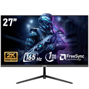 Pantalla de PC 2K QHD de 27 pulgadas (2560 × 1440), monitor de juegos de 165 Hz, 1 ms sin bisel,