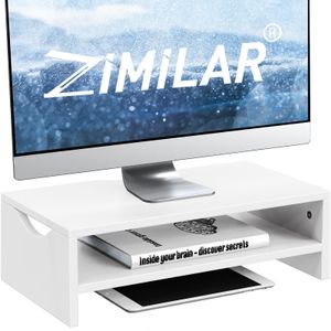 Zimilar Elevador de monitor de 2 niveles, elevador de monitor de computadora portátil para pantalla