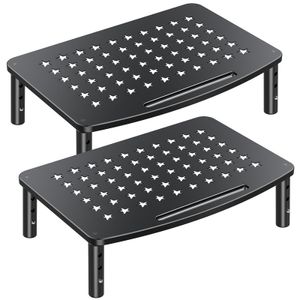Zimilar Paquete de 2 soportes para monitor, 3 elevadores ajustables de altura para laptop,