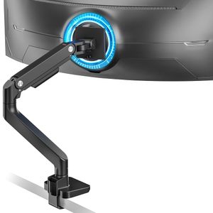 ARES WING Brazo de monitor ultraancho para pantalla curvada de alta resistencia de 17 a 49 pulgadas,