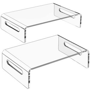 Zimilar Paquete de 2 soportes para monitor, soporte acrílico para computadora, laptop, impresora,