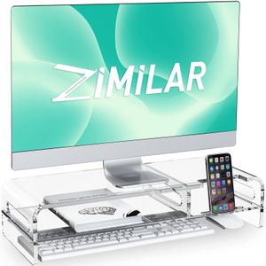 Zimilar Soporte elevador de monitor acrílico grande de 20 pulgadas, elevador de monitor transparente