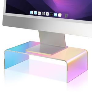 NiHome Soporte acrílico iridiscente para monitor de computadora, soporte de acrílico para