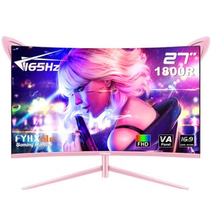 Monitor de juegos de 27 pulgadas, monitor curvo para juegos 1800R, FHD-1920X1080P, 165Hz, 1ms,
