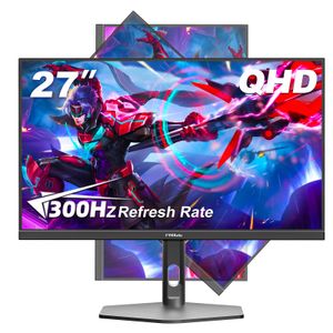 Monitor de juegos de 27 pulgadas 300Hz, QHD 1440P, 0.8ms sin marco, monitor de computadora ultra