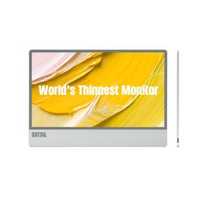 SOTSU Monitor portátil UltraSlim de 12.5 pulgadas SUSPM12SV | Pantalla dual FHD IPS giratoria para