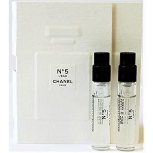 CHANEL No 5 muestras de perfume en aerosol L'EAU EDT de 0.05 oz / 0.1 fl oz cada una de las nuevas