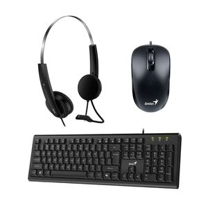 Combo Kit Teclado, Mouse y Auricular GENIUS USB