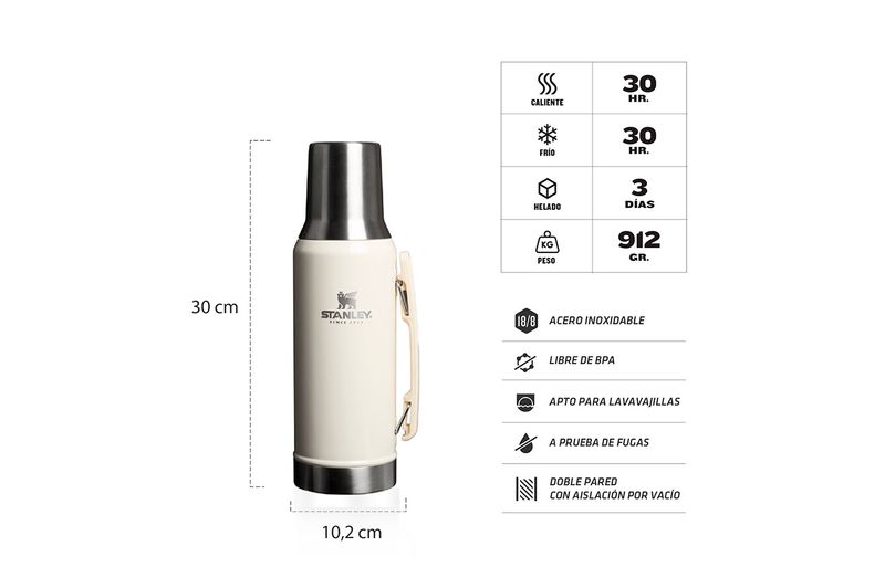 Termo Mate Stanley 10297-044 1.2Lt Cream Gloss
