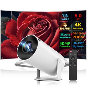 Mini proyector portátil 1080P 4K HY300 Pro, proyector inteligente WiFi 6 5G inalámbrico auto