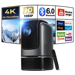 Proyector Bluetooth con 5G, proyector de cine nativo 1080P para exteriores, proyector de cine en