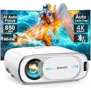 [Enfoque automático AI+tapa de lente automática] Proyector para exteriores 4K con WiFi 6 y