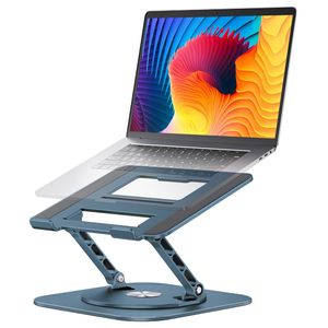 Soporte ajustable para laptop con base giratoria de 360°, soporte para computadora portátil