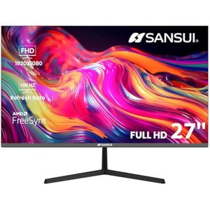 SANSUI Monitores de computadora de 27 pulgadas 100Hz IPS USB Type-C FHD 1080P HDR10 Altavoces