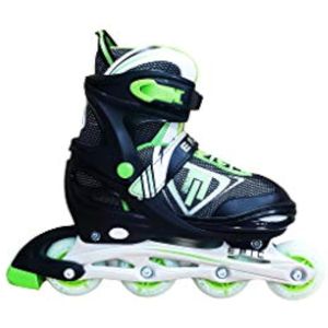 Epic Skates Rage - Patines en línea ajustables, color negro, adulto 5-8