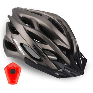 Bike Helmet Men Women, Shinmax Bicycle Helmet with Rear Light and Detachable Visor,Lightweight