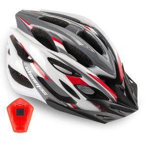 Bike Helmet Men Women, Shinmax Bicycle Helmet with Rear Light and Detachable Visor,Lightweight