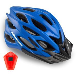 Bike Helmet Men Women, Shinmax Bicycle Helmet with Rear Light and Detachable Visor,Lightweight