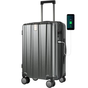 KROSER Equipaje de mano con ruedas giratorias y cerradura TSA integrada, maleta duradera con ruedas,