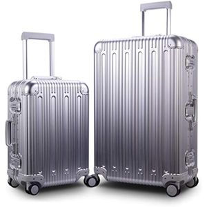TRAVELKING Maleta rígida de aluminio de varios tamaños para equipaje, maleta giratoria de 20