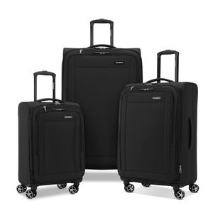 Samsonite Saire LTE Softside - Maleta expansible con ruedas giratorias, Negro -