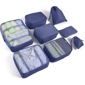 LANSKLBD Juego de 8 cubos de embalaje para maletas, organizadores de equipaje de viaje, esenciales