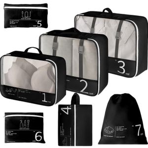 LANSKLBD Juego de 8 cubos de embalaje para maletas, organizadores de equipaje de viaje, esenciales